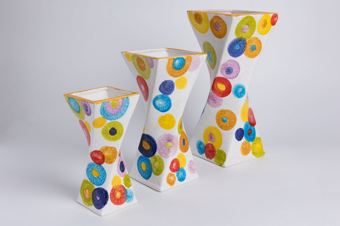 Vaso cerchi colorati medio