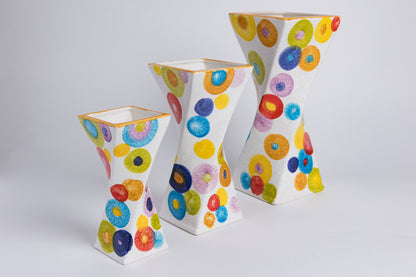 Vaso cerchi colorati medio